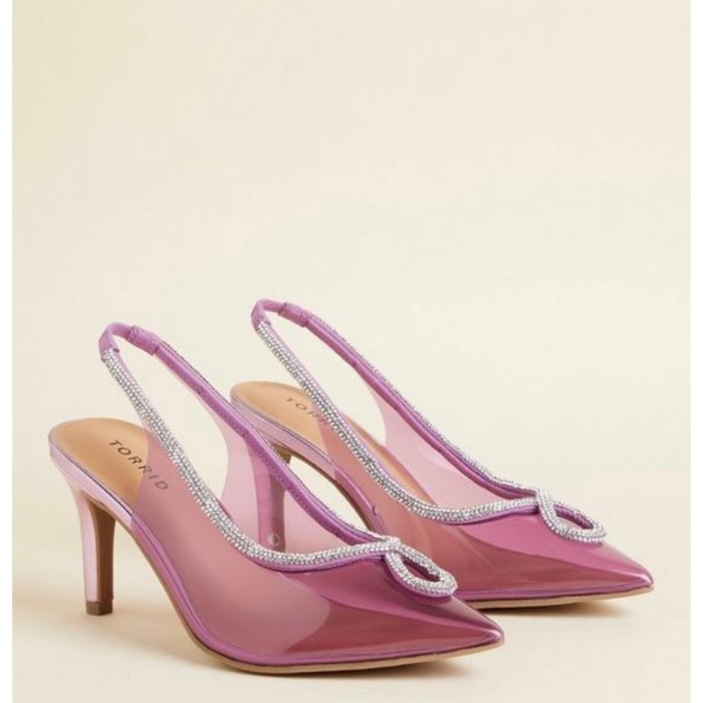 Torrid pink clear embellished heel size 8 wide